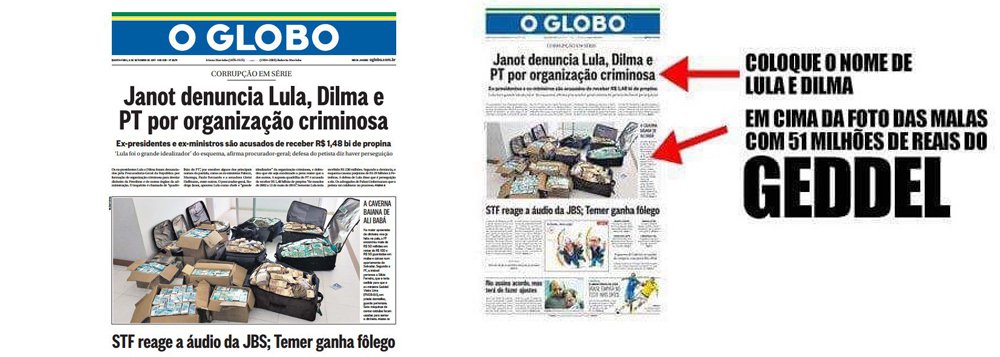Várias autoridades, jornalistas e internautas em geral têm se pronunciado nas redes com relação à capa do Jornal O Globo desta terça-feira (6); assunto entrou nos trendtopics do twiter com o título "O Globo"