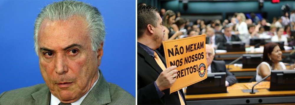 Ao descrever o grupo de deputados que está contra a reforma da Previdência do governo Temer, Alex Solnik afirma: "Estavam lá, lado a lado, compartilhando a mesma opinião, deputados de esquerda, de centro, de direita, e até de extrema-direita. Os que votaram contra e a favor do impeachment. Os que são contra e os que são a favor da ditadura. Os humilhados e os que humilham"; "A famosa maioria de 2/3 dos governistas evaporou-se. Nem no PMDB Temer a tem", diz; para o jornalista, "vê-se que, mais uma vez Temer cometeu um acerto: uniu os deputados. Contra ele, mas uniu"