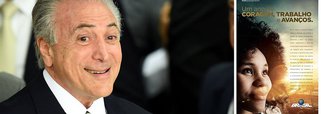 Em nova campanha publicitária para celebrar seu primeiro ano de governo, Michel Temer, que é rejeitado por 92% dos brasileiros, distorceu o caráter da propaganda oficial, que deveria ser informativo, para mentir de forma deslavada; ele diz, por exemplo, que aqueceu a economia, quando o Brasil enfrenta os piores indicadores em dez anos, que ampliou o investimento público em infra-estrutura, que na verdade caiu 61%, e que seu governo não gasta mais do que arrecada, quando entregou um rombo de R$ 179 bilhões no ano passado e deve repetir a dose neste ano; além disso, Temer, que tem nove ministros investigados, diz ainda ter ampliado a transparência na gestão pública e fortalecido a cidadania