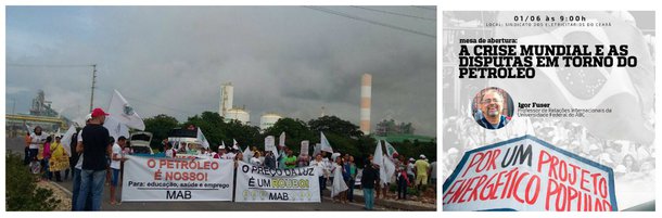 O Movimento dos Atingidos por Barragem (MAB) está promovendo, nos dias 01 e 02 de junho, o Curso de Formação de Formadores da Plataforma Operária e Camponesa de Energia - Ceará. O curso faz parte do plano de trabalho da Plataforma Operária e Camponesa de Energia a nível nacional e tem como objetivo a realização de um amplo processo de formação e esclarecimento da população sobre o debate da questão energética