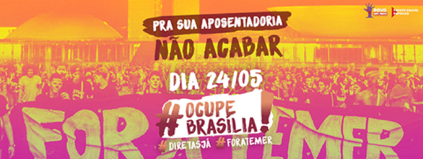 Centenas de lideranças e militantes  cearenses dos movimentos sociais, movimento sindical e partidos políticos estarão em Brasília para se somar ao ato "Ocupe Brasília", a partir de amanhã, quarta-feira (24). As caravanas do Ceará irão se integrar à mobilização nacional. Os manifestantes deverão permanecer na capital federal até barrar as reformas trabalhista e da previdência, além de exigir a saída de Michel Temer e a realização de eleições diretas