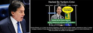 O site oficial do presidente do Senado, Eunício Oliveira (PMDB-CE), foi atacado por hackers e se encontra indisponível nesta terça-feira (16). O conteúdo foi substituído por uma montagem com dizeres como “golpista”, ladrão” e com mensagem contra as reformas trabalhistas e da previdência, denúncias de corrupção e ameaças