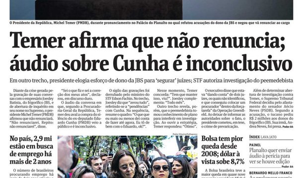 O “áudio inconclusivo” da Folha se chama grana da Secom. O resto é fumar é não tragar