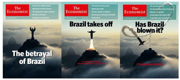 Reportagem de Julia Michaels, no site da revista Piauí, mostra que a forte crise nacional também está afetando a mídia internacional que opera no Brasil. Muitos escritórios de grandes empresas de comunicação estão sendo fechados e os correspondentes indo embora. "A crise político-financeira e econômica fez com que os correspondentes passassem a ter dificuldade em captar a atenção sobre o Brasil. Tornou-se complicado escapar da cantilena do país quebrado, em crise, sem perspectiva de melhora", diz a matéria