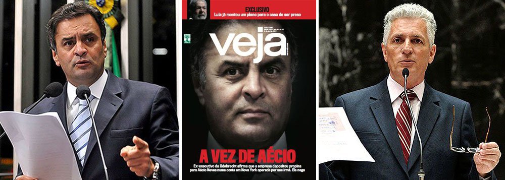 Deputado estadual Rogério Correia (PT-MG) repercutiu neste sábado, 1ª, a reportagem de capa da revista Veja contra o senador Aécio Neves, afirmando que ele recebeu propina em Nova York; "Nem a #VejaBandida esconde mais! Há muito denuncio Aécio Neves como o maior cara de pau do país! É a expressão do pequeno burguês de classe média alta que nunca trabalhou e dita normas moralistas para os outros", criticou; "Aécio continuará mimado e protegido pelo STF tucano? Só as ruas resolverão", afirmou