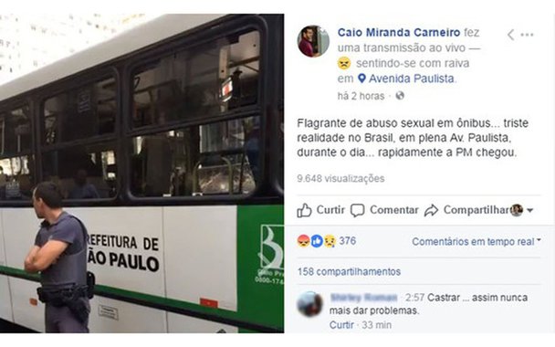 Mulher estava dormindo e foi acordada pelos movimentos do homem, que estava se masturbando e ejaculou em seu pescoço. Passageiros se revoltaram e queriam bater no agressor, que foi detido pela polícia