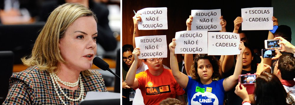 Comissão de Constituição e Justiça do Senado aprovou requerimento da senadora Gleisi Hoffmann (PT-PR) e adiou por 30 dias a votação da Proposta de Emenda à Constituição (PEC 33/2012), que estabelece a punição de menores a partir dos 16 anos por crimes graves