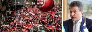 Uma marcha de educadores até o Palácio Iguaçu, no Centro Cívico, marcou o 30 de Agosto — tradicional dia de luta do magistério paranaense; professores e funcionários de escolas reivindicaram, também, a devolução de R$ 20 milhões “roubados” pela administração tucana de Beto Richa; “Exigimos os R$ 20 milhões roubados das escolas!”, dizia uma das enormes faixas carregada pelos educadores nas ruas centrais de Curitiba