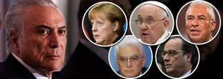 Reportagem da agência ANSA aponta que líderes mundiais, inclusive o papa Francisco, estariam evitando vir ao Brasil e dando preferência a outros países da América, por conta do cenário de instabilidade política no País e também pela baixa popularidade de Michel Temer; reportagem cita exemplos de líderes como a chanceler alemã Angela Merkel, o primeiro-ministro português Antonio Costa o presidente italiano, Sergio Matarella, e o ex-presidente francês François Hollande, que estiveram no continente ou mesmo no Brasil, mas não se encontraram com Temer; matéria lembra ainda que, em um ano à frente do Planalto, Temer foi anfitrião de apenas um chefe de Estado em Brasília, o presidente argentino, Mauricio Macri