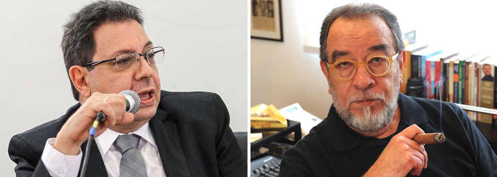 Documentos da Polícia Federal relacionados à investigação que levou à condução coercitiva do blogueiro Eduardo Guimarães, que foram tornados públicos nesta quinta-feira 23 após o juiz Sergio Moro determinar o fim do sigilo do caso, apontam como uma das bases para a investigação curtidas da auditora fiscal Rosicler Veigel pelas publicações do jornalista Fernando Morais, que fazia críticas à Lava Jato e ao juiz Sergio Moro; apesar de afirmar que as posições do jornalista não tinham "qualquer pertinência" para a investigação, a PF pontua duas vezes que suas publicações nas redes sociais são "desrespeitosas" com a operação