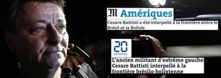 Além da forte repercussão na Itália, a prisão do italiano Cesare Battisti na quarta-feira (4) na fronteira do Brasil com a Bolívia também é destaque na imprensa francesa nesta quinta-feira (5); jornal Le Monde diz que a presidência de Michel Temer marca uma reviravolta na vida do ativista italiano; advogados de Battisti pedem sua libertação imediata, alegando que a revisão da decisão tomada pelo ex-presidente Lula, em 2010, que concedeu residência permanente ao ativista no Brasil, é juridicamente inaceitável devido à prescrição de prazo