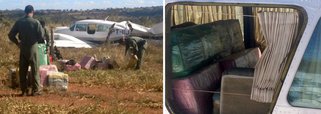 Um avião bimotor com cerca de 500 quilos de cocaína foi interceptado nesse domingo, 25, no interior de Goiás, por um avião A-29 Super Tucano da Força Aérea Brasileira (FAB); ação faz parte da Operação Ostium para coibir ilícitos transfronteiriços, na qual atuam em conjunto a FAB, a Polícia Federal e órgãos de segurança pública