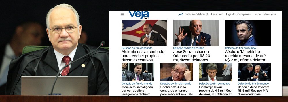 "A imagem acima, capa do site da Veja, mostra bem a culpa ampla, geral e irrestrita dos que foram escolhidos, sejam os vodos de esquerda ou de direita. Se é verdadeiro ou falso, pouco importa. Se é o método de financiamento das campanhas políticas sabido de todos ou se é negociata para enriquecimento pessoal, também não tem relevância. O que importa é que toda a política brasileira está nas mãos de homens que não foram escolhidos pela população", escreve Fernando Brito, do Tijolaço