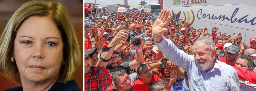 Cantanhêde e Lula, durante as caravanas