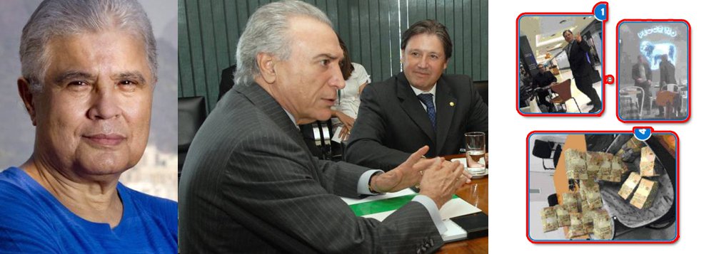 Ex-deputado Rodrigo Rocha Loures, que está preso depois de ter sido flagrado carregando uma mala de R$ 500 mil em propina da JBS que teria Michel Temer como destinatário, decidiu fazer delação premiada; informação é do jornalista Ricardo Noblat, do Globo; "Pesou na decisão de Loures a renovada pressão da família, principalmente da mulher grávida e do seu pai, e as condições em que ele vive há mais de duas semanas numa cela da carceragem da Polícia Federal, em Brasília", diz Noblat, embora o advogado de Rocha Loures, Cézar Bittencourt negue; delação de Rocha Loures pode ser a pá de cal no governo moribundo de Michel Temer; "Sua estreita ligação com Temer é antiga. Loures prestou relevantes serviços ao amigo. E, agora, está se sentindo abandonado por ele e pelos que o cercam", diz Noblat