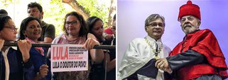 Recebido pelo povo do Piauí como "Doutor do Povo", o ex-presidente Lula recebeu nesta segunda-feira, 4, o quinto título de Doutor Honoris Causa durante sua caravana pelo Nordeste; desta vez pela Universidade Federal do Piauí (UFPI); Lula elogiou os avanços obtidos pelo estado na educação pública e voltou a criticar o governo de Michel Temer e pediu união dos piauienses na luta por mais recursos para a Educação; "Vocês terão de brigar muito Ainda pela educação, porque até o dinheiro do petróleo para educação eles querem acabar", disse Lula; "Se é pra gente ter governo pra fazer o que estão fazendo agora, é melhor a gente colocar o Brasil nas Casas Bahia", criticou Lula sobre o projeto de privatizações do governo de Michel Temer