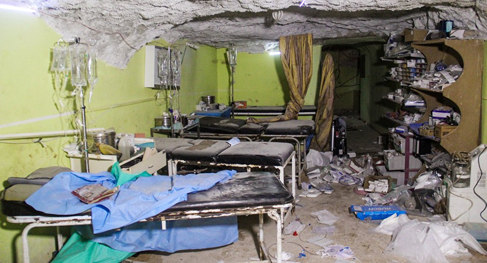Instalações de um hospital foram destruídas após ataque químico na Síria 