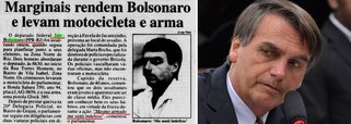 O deputado federal Jair Bolsonaro (PSC), defensor ferrenho da cultura armamentista, não se sentiu seguro quando foi assaltado em 1996, no Rio de Janeiro, mesmo estando armado com uma pistola Glock 380; os meliantes na ocasião, inclusive, levaram a arma do parlamentar; a revelação de Bolsonaro está em matéria de jornal que relata o assalto; "Mesmo armado me senti indefeso", disse um resignado Bolsonaro; radical da extrema direita, Bolsonaro é a favor de que as pessoas possam comprar armas livremente
