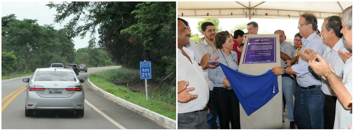 O governador do Tocantins, Marcelo Miranda, entregou o principal modal de interligação rodoviária entre as regiões sudeste e sudoeste do estado; são 179,07 km das rodovias TO-280 e TO-373, entre Alvorada e Natividade; “Esse planejamento realizado há três anos nos traz hoje, aqui, para inaugurarmos esses trechos, que interligam, por meio de rodovias de boa qualidade, as regiões sudeste e sudoeste do Tocantins. Todas essas obras de infraestrutura visam proporcionar mais dignidade aos nossos produtores, melhorando e aquecendo a economia”, ressaltou o chefe do executivo estadual