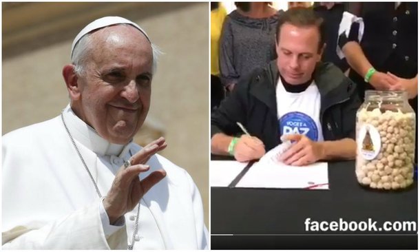 No Dia Mundial da Alimentação, celebrado nesta segunda-feira 16, o papa Francisco postou em sua conta no Twitter: "Devemos responder ao imperativo que o acesso ao alimento necessário é um direito de todos. Um direito que não consente exclusões!"; mensagem é transmitida ao mundo em meio à tentativa do prefeito João Doria (PSDB) de tentar produzir uma ração para os mais pobres