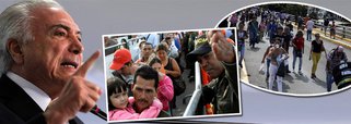 Reportagem do jornal argentino Clarín destaca o pedido feito pelo governo de Roraima nesta semana a Michel Temer para que haja reforço das Forças Armadas e da Polícia Federal na fronteira com a Venezuela; apenas neste ano, cerca de 30 mil venezuelanos, que vivem uma grave crise econômica e política, ingressaram de forma ilegal no Brasil, segundo dados do Estado; a matéria diz que Temer tem em sua mesa um pedido da governadora Suely Campos para que assine um decreto para restabelecer a "Lei e a Ordem" na região, com 3.500 homens fazendo patrulhamento na fronteira; o texto destaca ainda a "forte disputa" que Temer mantém com o governo de Nicolás Maduro e lembra que o chanceler brasileiro, Aloysio Nunes, chamou o governo vizinho de "ditadura"