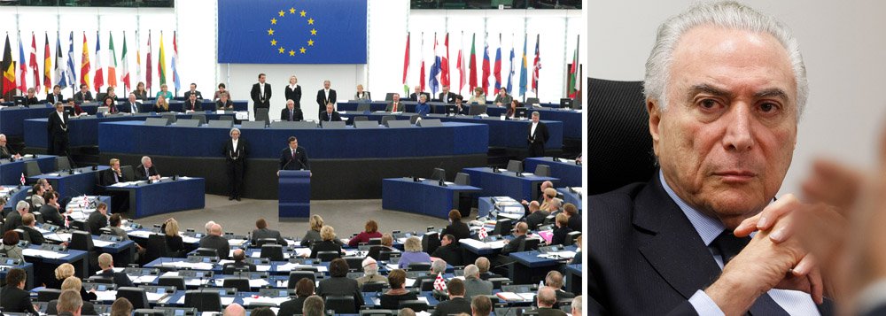 Um grupo de deputados europeus pediu a suspensão de uma negociação para a criação de um acordo de livre comércio entre o Mercosul e a Europa; o motivo: a crise política desencadeada pelo governo Michel Temer e as denúncias de corrupção envolvendo o peemedebista