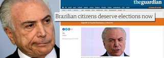 Um carta redigida por acadêmicos, intelectuais e políticos britânicos, publicada no jornal The Guardian, clama por novas eleições no Brasil; o texto diz que os brasileiros merecem novas eleições "agora"; a carta afirma que desde a saída de Dilma Rousseff, o governo ilegítimo de Michel Temer mostrou suas "verdadeiras cores com duras políticas de austeridade"; "Apesar de não ter mandato, o governo reverteu programas sociais que tiraram 40 milhões de pessoas da pobreza. Suas políticas mergulharam a economia em uma crise mais profunda", diz o texto