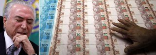 A dívida pública federal subiu 0,26% em maio frente a abril, alcançando 3,253 trilhões de reais, quarta alta consecutiva mas que ainda mantém o estoque fora da faixa de 3,45 trilhões a 3,65 trilhões de reais estabelecida pelo Tesouro Nacional para 2017, conforme Plano Anual de Financiamento (PAF); dívida pública mobiliária interna subiu 0,22 por cento no período, a 3,130 trilhões de reais, diante da apropriação positiva de juros de 25,67 bilhões de reais e resgate líquido de 18,74 bilhões de reais, informou o Tesouro nesta segunda-feira