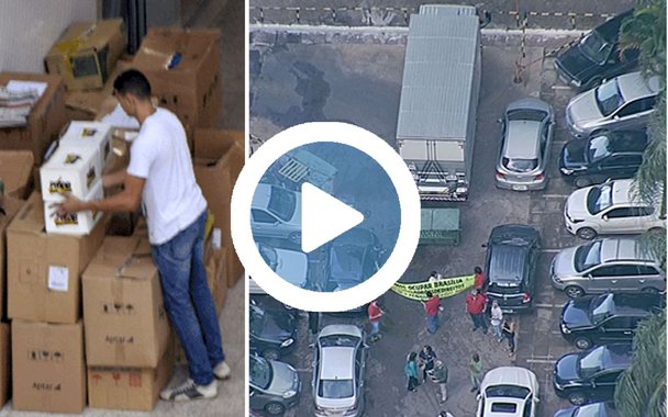 Manifestantes ocuparam a entrada da sede do PMDB em Brasília nesta quinta-feira 18 após tentativa de integrantes do partido de retirar diversas caixas cheias de documentos em caminhões; por volta do meio-dia, os manifestantes mantinham o caminhão "preso" no local após a divulgação de fotos e vídeos em redes sociais; depois de atingir em cheio Michel Temer e o senador tucano Aécio Neves, o partido do governo teme devassa da Polícia Federal