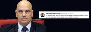 "Qualquer juiz que vota pensando em popularidade é um perigo. Muitas vezes as decisões são antipáticas. E essa é a função do STF. Por isso é o único Poder não eleito e vitalício. Não tem que fazer populismo. Se quer fazer, não seja juiz, procurador, promotor: seja político", disse o ministro Alexandre de Moraes, do Supremo Tribunal Federal; ele, no entanto, defendeu sua atuação pública no Twitter