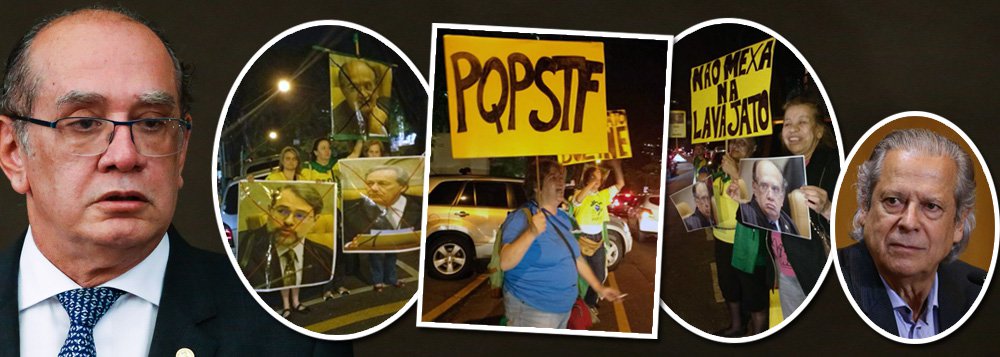 A semente do ódio plantada no Brasil por processos midiáticos, como o "mensalão" e a Lava Jato, fez brotar algo que muitos imaginavam ser impensável no País: o fascismo verde-amarelo; seu novo alvo é o ministro Gilmar Mendes, do Supremo Tribunal Federal, que deu o voto decisivo pela libertação do ministro José Dirceu, conforme determina a Constituição Brasileira, segundo a qual nenhum cidadão deve cumprir pena antes de condenação em segunda instância; nesta noite, manifestantes cercaram o Instituto de Direito Público, que pertence a Gilmar, pedindo sua cabeça; grupos de inspiração totalitária também disseminam abaixo-assinados pelo impeachment de Gilmar; alheio à chamada fúria das ruas, ele avisa que outros presos de Curitiba poderão ser libertados