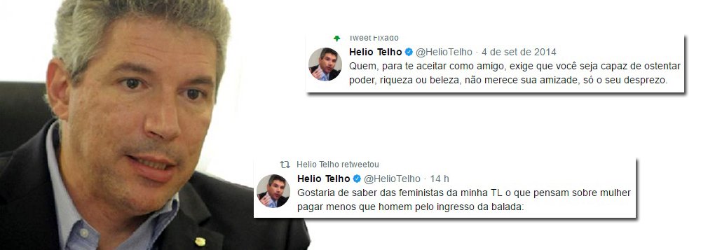O procurador da República Hélio Telho lançou uma enquete em seu twitter com a seguinte pergunta: “Gostaria de saber das feministas da minha TL o que pensam sobre mulher pagar menos que homem pelo ingresso da balada?”; e abaixo deste texto aparecem as opções está certo ou está errado; a pergunta que não quer calar é: qual o objetivo do procurador com esta enquete?; se é apenas provocar as mulheres que lutam por seus direitos ou estimular que outros homens como ele ajam da mesma forma?