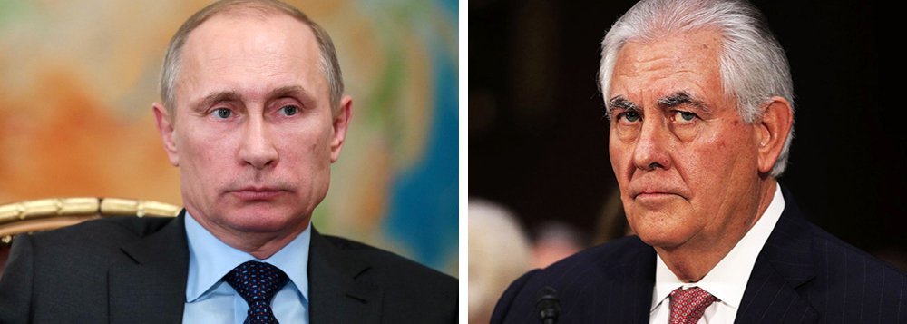 Kremlin comunicou que o secretário de Estado norte-americano, Rex Tillerson, não irá se encontrar com o presidente da Rússia, Vladimir Putin, quando visitar Moscou na quarta-feira, uma medida que pode sinalizar tensões resultantes de um ataque dos Estados Unidos com mísseis a uma base aérea da Síria na semana passada; "Não anunciamos quaisquer reuniões deste tipo, e neste momento não há nenhuma reunião com Tillerson no diário do presidente", disse o porta-voz de Putin, Dmitry PeskovPeskov 
