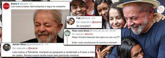 A revista Exame, da editora Abril, tem sido alvo de críticas de internautas na tarde desta terça-feira (31), desde que publicou a matéria "Lula rouba corações, lidera pesquisas e segue em campanha"; para antipetistas, estimulados pelo ódio propagado pela própria Abril em seus veículos, a chamada da matéria é positiva ao ex-presidente e, por isso, alguns prometeram parar de seguir a página, outros disseram que iriam cancelar a assinatura e teve até quem chamou a publicação de "comunista" por ter a logomarca na cor vermelha; confira as reações 