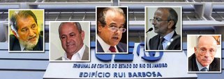 A Secretaria de Estado de Administração Penitenciária (Seap) informou que os conselheiros do TCE-RJ, Domingos Brasão, José Gomes Graciosa, Marco Antônio Alencar, José Maurício Nolasco e conselheiro aposentado Aluisio Gama estão detidos na Cadeia Pública Pedrolino Weling de Oliveira, Bangu 8, no Complexo Penitenciário de Gericinó, onde também está preso o ex-governador Sérgio Cabral; os conselheiros foram presos na Operação Quinto do Ouro, deflagrada pela PF