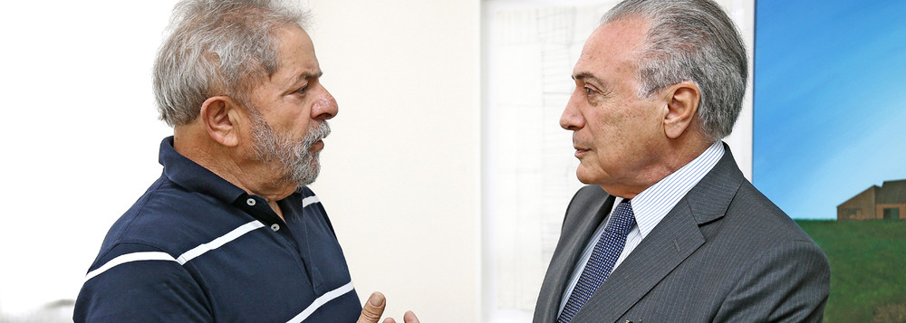 Encontro do ex-presidente do Brasil ,Luis Ignacio Lula da Silva com o vice-presidente do Brasil, Michel Temer