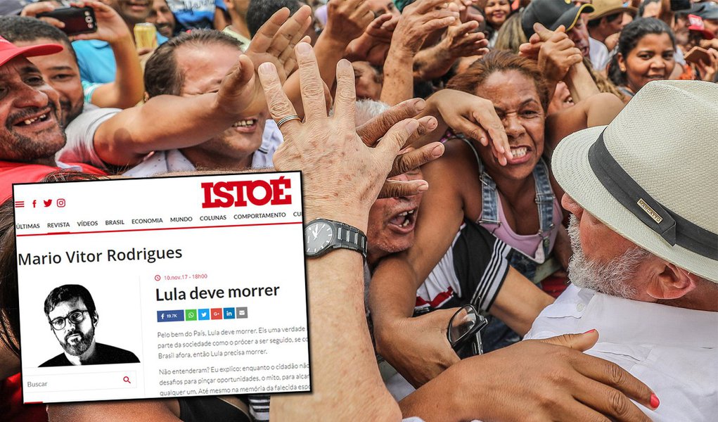 É indignante, mas não causa surpresa que, diante da iminente vitória de Lula, nas eleições de 2018, um senhor não se peje em se apresentar como intelectual de uma revista sem credibilidade alguma e defenda que o ex-presidente deva morrer