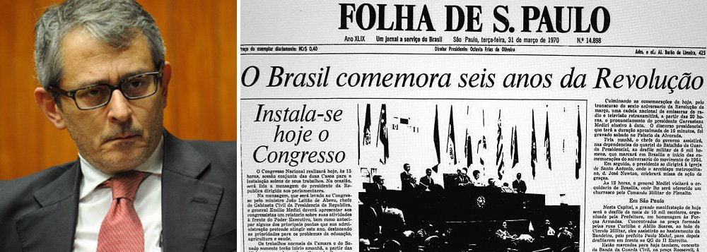 Observação foi feita pelo jornalista Kalil Oliveira, no Twitter, que republica a manchete do jornal do dia 31 de março de 1970: "O Brasil comemora seis anos da Revolução"; no último sábado 5, a Folha informou que passou a "designar o regime de Nicolás Maduro na Venezuela como ditadura"