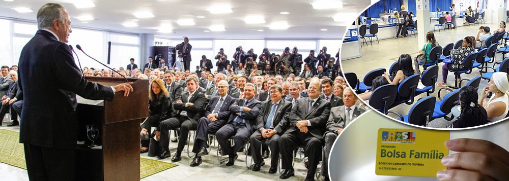 Programas criados pelo governo Temer podem perdoar dívidas tributárias de R$ 78 bilhões do empresariado, enquanto outras medidas restringem acesso a benefícios da população como auxílio-doença, o programa Bolsa Família e até a redução do salário mínimo; o montante perdoado corresponde a uma arrecadação potencial que une pagamentos de juros, multas e encargos de dívidas de empresas, Estados e municípios; benefícios foram concedidos aos devedores poucos meses antes de a equipe econômica de Temer anunciar a revisão da meta fiscal para um rombo de R$ 159 bilhões