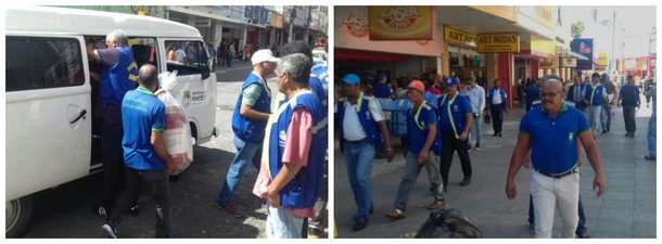 Fiscais da Secretaria Municipal de Segurança Comunitária e Cidadania (SEMSCS) deflagraram uma operação de combate ao comércio ilegal de ambulantes no calçadão do comércio de Maceió; ação faz parte do projeto de regularização dos camelôs e conta com 150 fiscais da SEMSCS, além de agentes da Guarda Municipal, que fazem a segurança das equipes