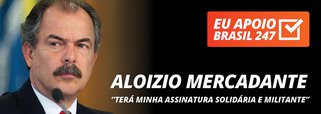 O professor Aloizio Mercadante, que foi ministro da Casa Civil e da Educação no governo da presidente Dilma Rousseff, apoia a campanha de assinaturas solidárias do 247. "A luta contra o golpe, a luta da resistência democrática, a luta em defesa dos interesses nacionais, contra as privatizações e o desmonte do estado brasileiro, a luta contra a retirada dos direitos trabalhistas e os retrocessos nas políticas sociais exige uma nova imprensa, uma imprensa verdadeiramente livre", diz ele. "Por isso, ele vai ter a minha assinatura solidária, a minha assinatura militante, a minha assinatura solidária com o projeto do Brasil 247"