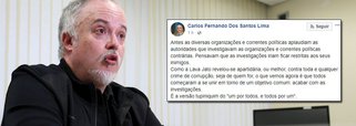 Em várias postagens no Facebook, o procurador Carlos Fernando dos Santos Lima diz que decisão liminar que veta as conduções coercitivas é a "união da fome com a vontade de comer"; ele também critica o advogado de Lula, Cristiano Zanin Martins, que elogiou a decisão: "todos começaram a se unir em torno de um objetivo comum: acabar com as investigações"