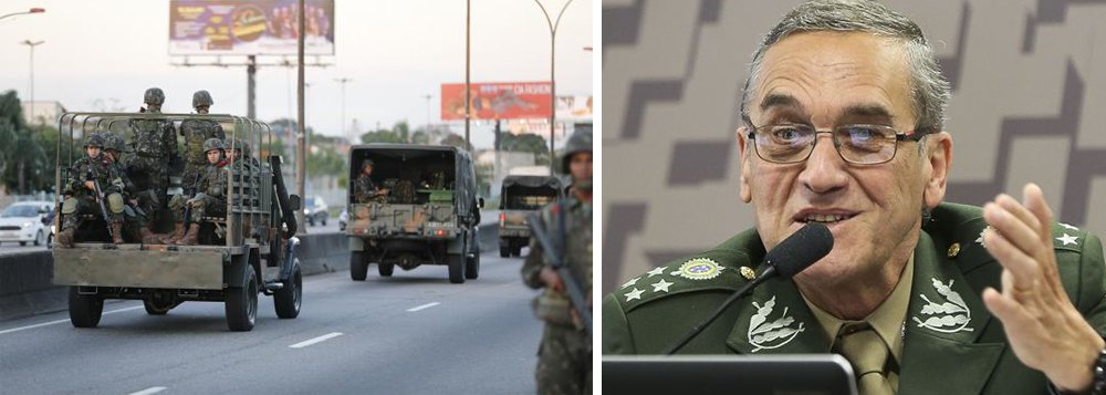 As ações de segurança do Exército no Rio de Janeiro foram paralisadas em razão de um calote do governo federal, que não quitou os gastos com as operações; “Conduzo seguidas reuniões sobre a gestão dos cortes orçamentários impostos ao @exercitooficial. Fazemos nosso dever de casa, mas há limites”, postou no seu twitter o general Villas Boas, comandante das Forças Armadas; o emprego das Forças Armadas em novas operações no Rio foi decidido em julho passado, devido ao recrudescimento da violência no estado, com aumento dos casos de roubos de carga e conflitos em comunidades entre facções rivais e a polícia, em meio a grave crise financeira do Rio