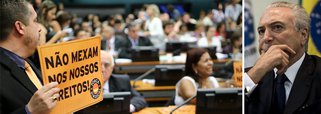 Jornalista Fernando Brito, do Tijolaço, com base no balanço divulgado pelo Estado de S.Paulo nesta quarta-feira 5, destaca que Michel Temer terá que mais que triplicar os votos no Congresso se quiser aprovar a reforma da Previdência; "Quanto mais se afigura difícil a aprovação, mais votos vão sendo empurrados para o "não". Afinal, porque se desgastar com um sim inviável?", questiona; "Temer vai jogar a sua própria sobrevivência nisso. É preciso pressionar o quanto pudermos", ressalta Brito