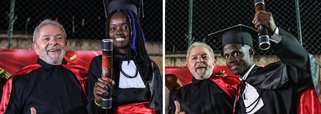 A professora Celi Taffarel, do Departamento de Educação da Universidade Federal da Bahia (UFBA), afirmou sentir a dor dos povos escravizados na África e conduzidos coercitivamente para as Américas para executarem trabalhos forçados; "Sinto em mim o ódio das elites, da burguesia, dos capitalistas, dos imperialistas, que agora no Brasil, estão agindo de maneira brutal destruindo a soberania brasileira, retirando direitos e conquistas históricas dos trabalhadores, destruindo possibilidades mínimas de manutenção da vida com dignidade"; "Lula presidente com constituinte para realizar reformas necessárias para garantir as reivndicações dos trabalhadores"