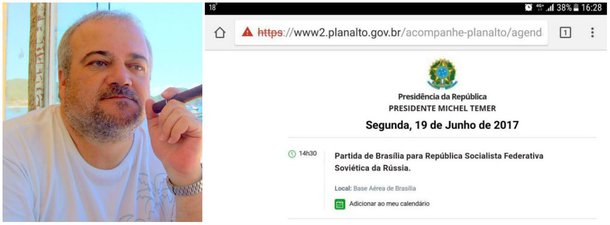 Jornalista Mario Marona, ex-Globo, destaca em seu Facebook os fatos do País em apenas um dia; um político diz que não pode ter se encontrado com um empresário corrupto porque na data estava preso, um ministro se encontra com o chefe da CIA no Brasil e divulga sua identidade e Temer viaja para a União Soviética; "Como será amanhã?", pergunta ele