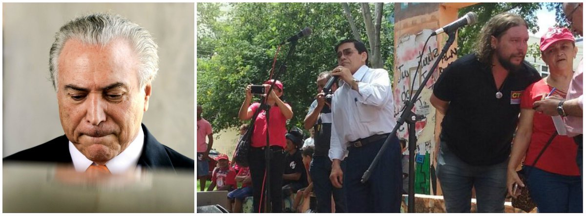 "Estão colocando o povo brasileiro para ser escravo do capitalismo internacional. Escravo", disse o desembargador e ex-presidente do TRT no Piauí sobre as reformas da Previdência e Trabalhista do governo Michel Temer; "Estão nos pondo de volta para a senzala", afirma; "São um bando de ladrões que estão denunciados. Deveriam estar era na cadeia. O presidente da Câmara e do Senado são denunciados, um terço do congresso está sob investigação, nove ministros deste governo estão denunciados. Isso não pode acontecer, é uma coisa muito séria"