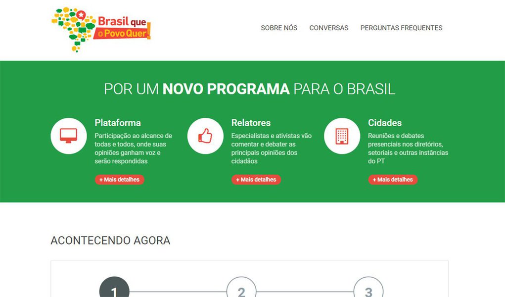 O PT lança na próxima semana, em Maceió, a Plataforma “O Brasil que o povo quer”; ação faz parte de um projeto nacional do partido para promover debate com os movimentos sociais, comunidades acadêmicas, sindicatos e associações de trabalhadores; objetivo é construir um programa para o País superar as dificuldades que enfrenta