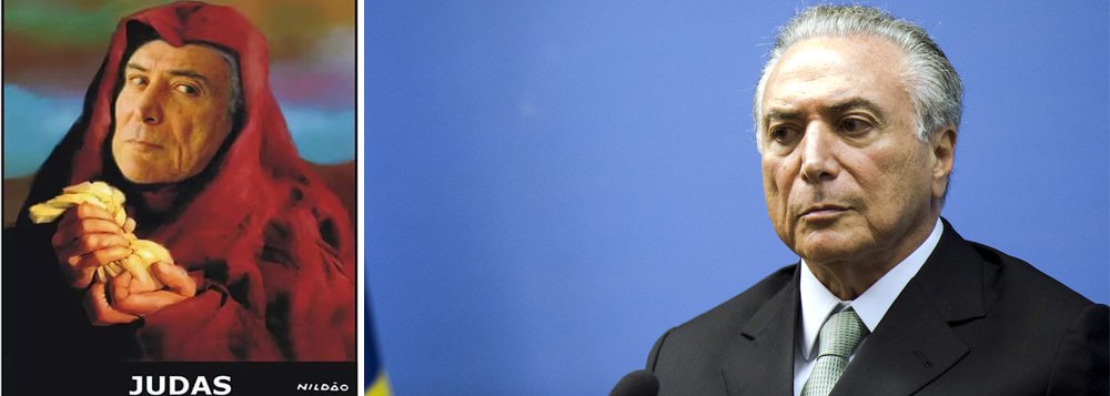 "Provavelmente, como sempre acontece, trancado entre as paredes de suntuosos palácios em Brasília, Michel Temer não sabe o que se passa no dia a dia dos brasileiros. Talvez nem tenha tomado conhecimento que os franciscanos os compararam a Judas Iscariotes. Pode descobrir no próximo sábado, quando a tradição faz com que em diversas esquinas pelo Brasil adentro ocorra a malhação aos traidores, na figura de Judas, que traiu Jesus. Não será surpresa se surgirem bonecos do presidente", escreve o jornalista Marcelo Auler em seu blog