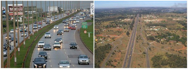 Nesta quarta-feira (1º de março), o Departamento de Estradas de Rodagem do DF (DER-DF) volta a fazer a inversão do fluxo da descida do Colorado, na DF-003 (foto á dir.) e da Estrutural, na DF-095 (foto à esq.)